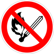 P02 запрещается пользоваться открытым огнем и курить (пленка, 200х200 мм)
